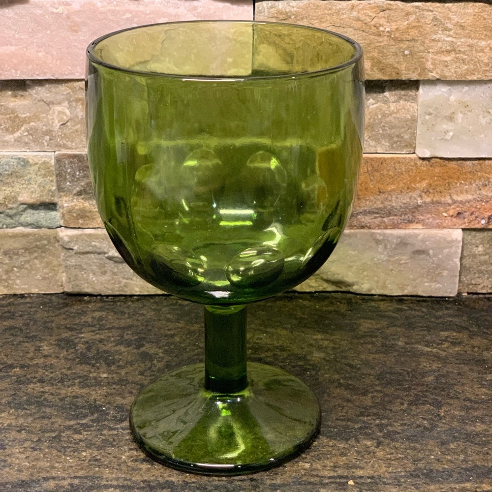 BARTLETT COLLINS | Vintage Green Glass Goblet